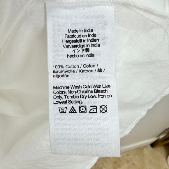 Madewell Pintucked Eyelet Mini Dress Boho Cotton Cottagecore White Medium NWT - Picture 14 of 16